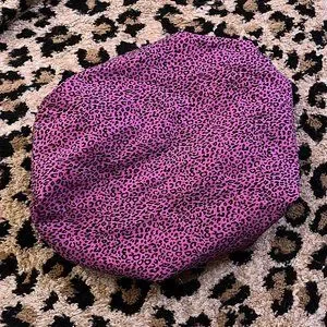 LOVENCOLOR.COM HANDMADE PINK AND BLACK LEOPARD ANIMAL PRINT HAIR BONNET Accessories | Lovencolorcom Handmade Pink And Black Leopard  main image 2